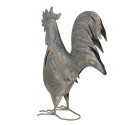 Clayre & Eef Garden Decoration Rooster 30x14x40 cm Grey Iron