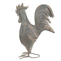 Clayre & Eef Garden Decoration Rooster 30x14x40 cm Grey Iron