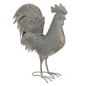 Clayre & Eef Garden Decoration Rooster 34x14x42 cm Grey Iron