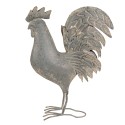 Clayre & Eef Garden Decoration Rooster 34x14x42 cm Grey Iron