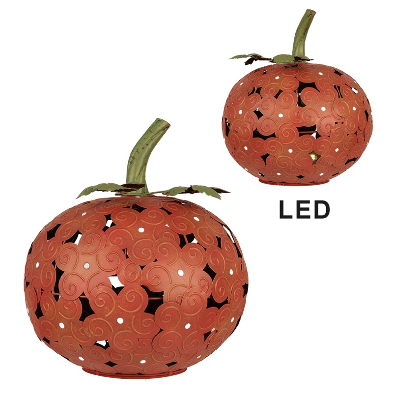 Clayre & Eef LED-Dekoration Kürbis Ø 34x38 cm Orange Eisen