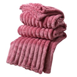 Clayre & Eef Throw Blanket 180x200 cm Pink Polyester