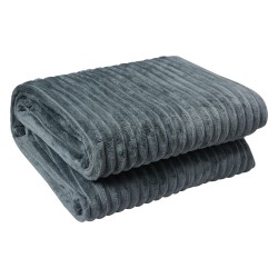 Clayre & Eef Throw Blanket 180x200 cm Grey Polyester