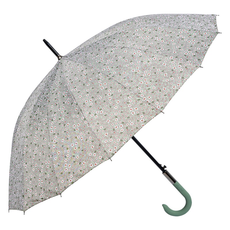 Clayre & Eef Adult Umbrella 90 cm Green Synthetic Flowers