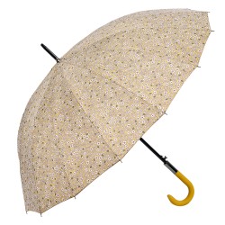 Clayre & Eef Erwachsenen-Regenschirm 60 cm Gelb Synthetisch Blumen