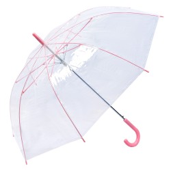 Clayre & Eef Erwachsenen-Regenschirm 58 cm Transparant Kunststoff