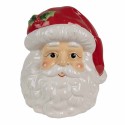 Clayre & Eef Storage Jar Lid Santa Claus 19x18x22 cm White Red Ceramic