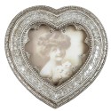 Clayre & Eef Cadre photo Coeur  9x9 cm Couleur argent Plastique En forme de coeur