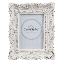 Clayre & Eef Cornice per foto 6x9 cm Bianco Plastica Rettangolo