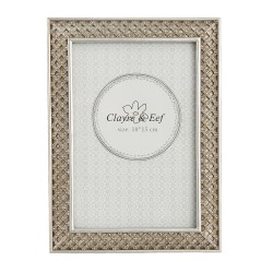 Clayre & Eef Photo Frame 10x15 cm Silver colored Plastic Rectangle