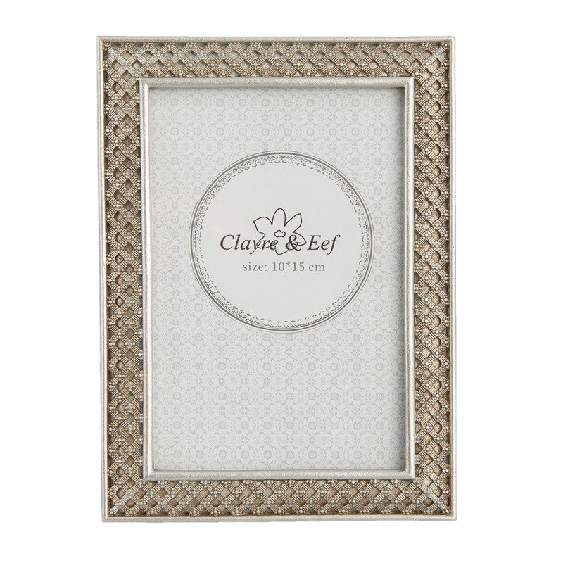 Clayre & Eef Cornice per foto 10x15 cm Color argento Plastica Rettangolo