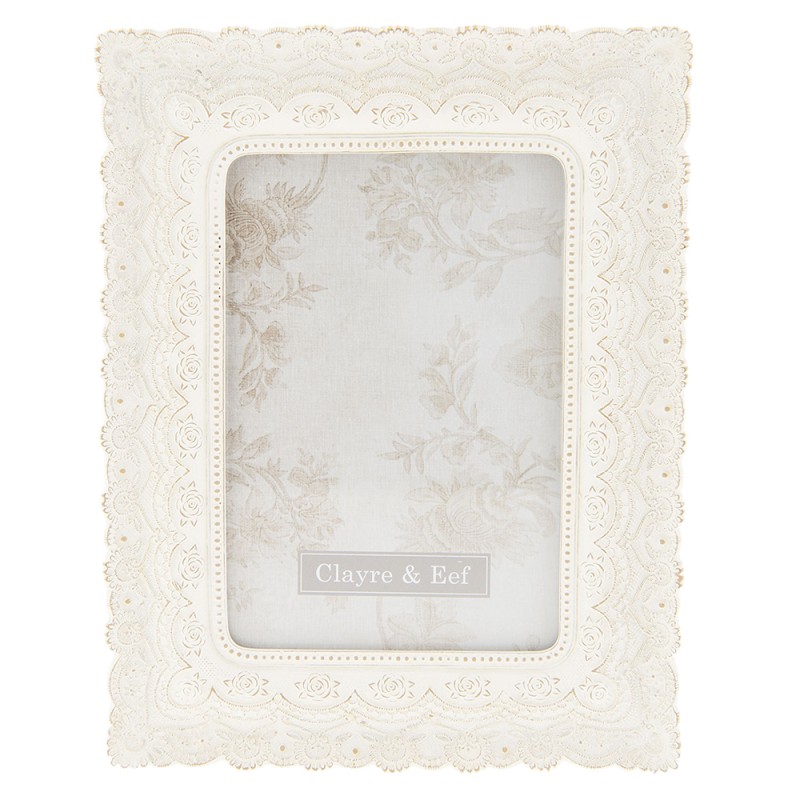 Clayre & Eef Cadre photo 10x15 cm Blanc Plastique Rectangle