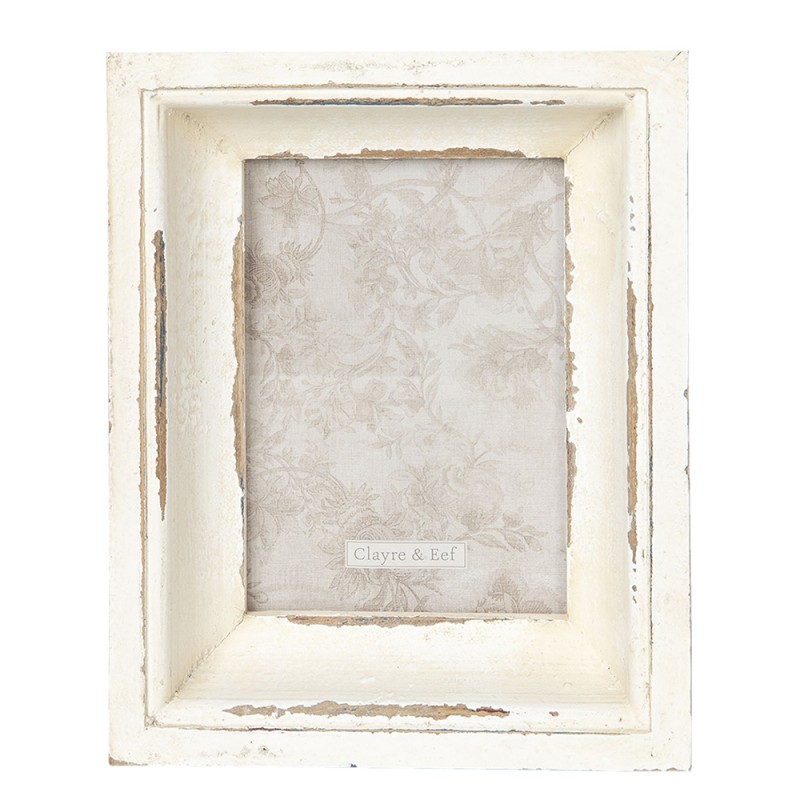 Clayre & Eef Cadre photo 13x18 cm Blanc Bois Rectangle