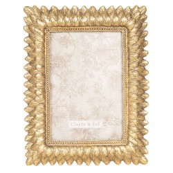 Clayre & Eef Photo Frame 10x15 cm Gold colored Plastic Rectangle