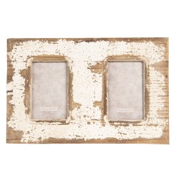 Clayre & Eef Fotolijst  10x15 cm (2) Bruin Beige Hout Rechthoek