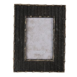 Clayre & Eef Cornice per foto 10x15 cm Nero Plastica Rettangolo