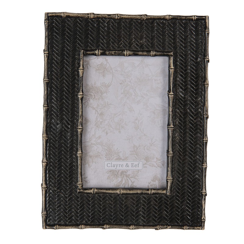 Clayre & Eef Photo Frame 10x15 cm Black Plastic Rectangle