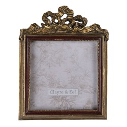 Clayre & Eef Cornice per foto 7x7 cm Color oro Plastica Rettangolo