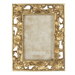 Clayre & Eef Cornice per foto 10x15 cm Color oro Plastica Rettangolo Fiori