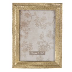 Clayre & Eef Cornice per foto 13x18 cm Color oro Plastica Rettangolo