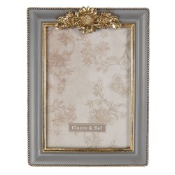 Clayre & Eef Photo Frame 13x18 cm Grey Plastic Rectangle