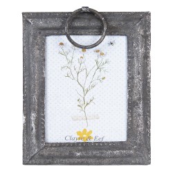 Clayre & Eef Cadre photo 20x16 cm Gris Bois Rectangle