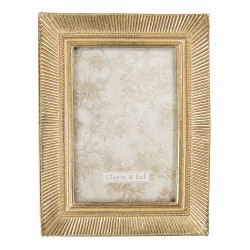 Clayre & Eef Bilderrahmen 10x15 cm Goldfarbig Kunststoff Rechteck