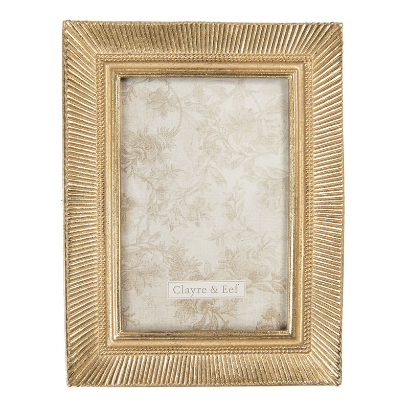 Clayre & Eef Photo Frame 10x15 cm Gold colored Plastic Rectangle