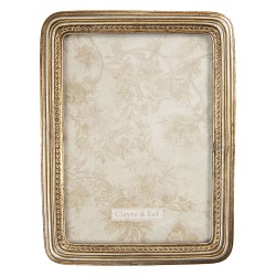 Clayre & Eef Cornice per foto 13x18 cm Color oro Plastica Rettangolo