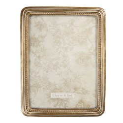 Clayre & Eef Photo Frame 15x20 cm Gold colored Plastic Rectangle