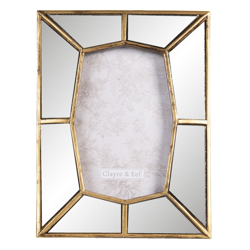 Clayre & Eef Photo Frame 10x15 cm Gold colored Plastic Rectangle