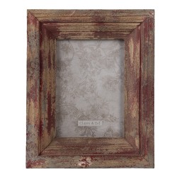 Clayre & Eef Cadre photo 15x20 cm Rouge Bois Rectangle