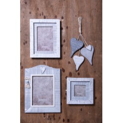 Clayre & Eef Cadre photo 13x18 cm Gris MDF Rectangle