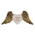 Clayre & Eef Decorazione murale  Ali 10 cm Color oro Plastica Faith