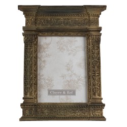 Clayre & Eef Cornice per foto 13x18 cm Color oro Plastica Rettangolo