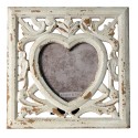 Clayre & Eef Cadre photo 15x15 cm Beige Marron MDF En forme de coeur