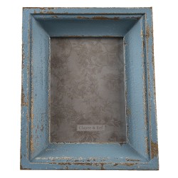 Clayre & Eef Photo Frame 13x17 cm Blue Wood Rectangle