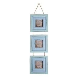 Clayre & Eef Fotolijst  7x7 cm Blauw MDF Rechthoek