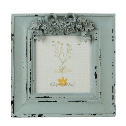 Clayre & Eef Fotolijst  10x10 cm Groen MDF Rechthoek Bloemen