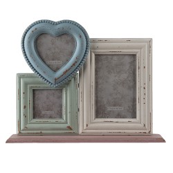 Clayre & Eef Photo Frame 10x10 7x7 10x15 cm Blue Green MDF Rectangle