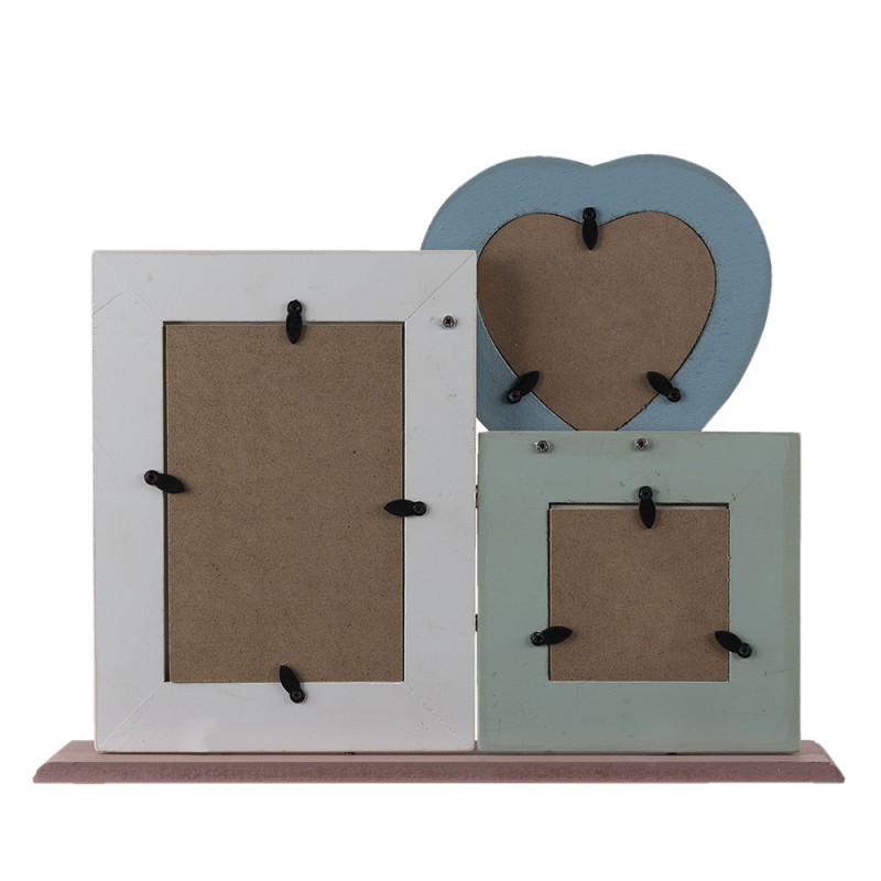 Clayre & Eef Fotolijst  10x10 7x7 10x15 cm Blauw Groen MDF Rechthoek