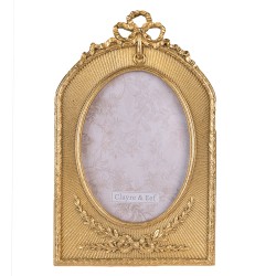 Clayre & Eef Cornice per foto 13x18 cm Color oro Plastica