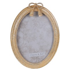 Clayre & Eef Photo Frame 13x18 cm Gold colored Plastic Oval