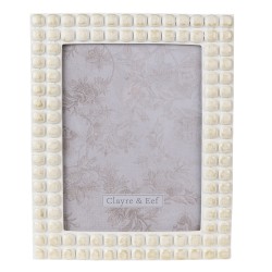 Clayre & Eef Cornice per foto 15x20 cm Bianco Plastica