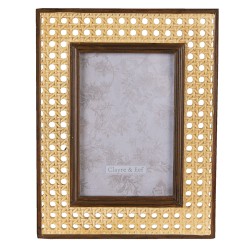 Clayre & Eef Fotolijst  10x15 cm Bruin Beige Kunststof