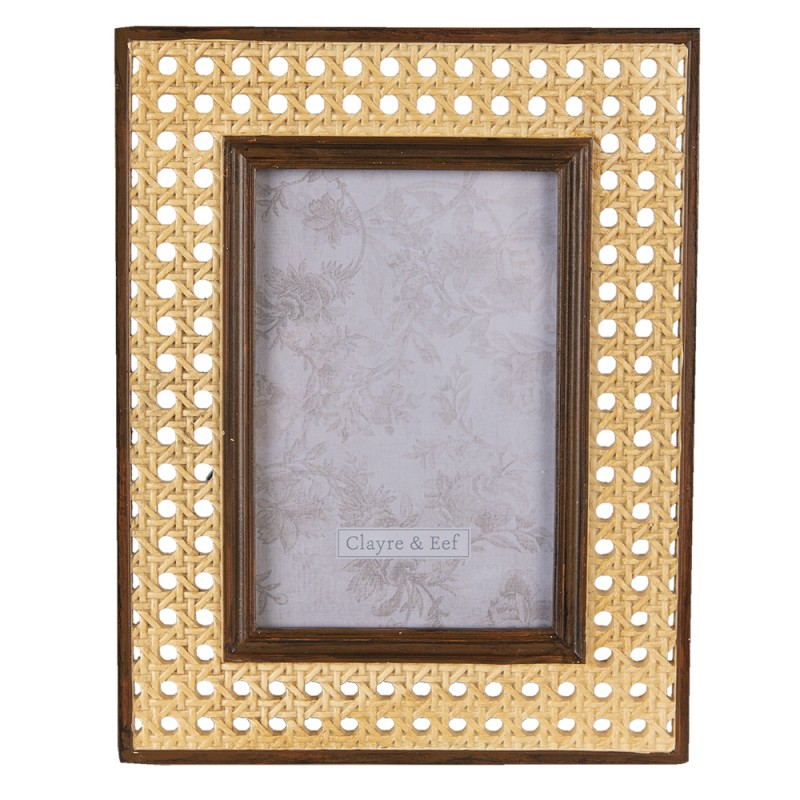 Clayre & Eef Cadre photo 10x15 cm Marron Beige Plastique