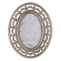 Clayre & Eef Photo Frame 10x15 cm Silver colored Plastic Oval