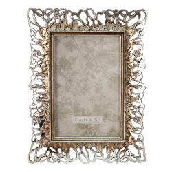 Clayre & Eef Photo Frame 10x15 cm Silver colored Plastic Rectangle