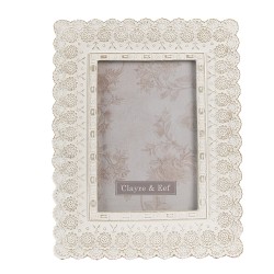 Clayre & Eef Photo Frame 10x15 cm White Plastic Glass Rectangle