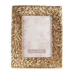 Clayre & Eef Bilderrahmen 13x18 cm Goldfarbig Kunststoff Glas Rechteck